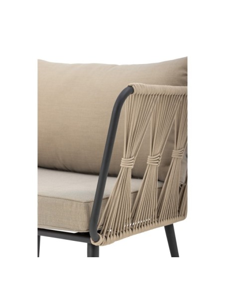 Sillón Exterior PAVONE, Metal / Cuerda Beige - Bloomingville