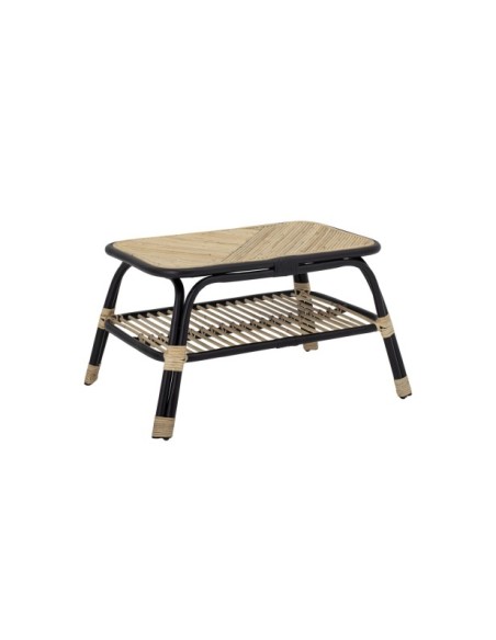 Mesa Auxiliar LOUE, Ratán Natural/Negro - Bloomingville