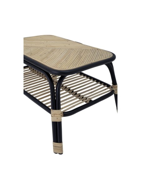 Mesa Auxiliar LOUE, Ratán Natural/Negro - Bloomingville