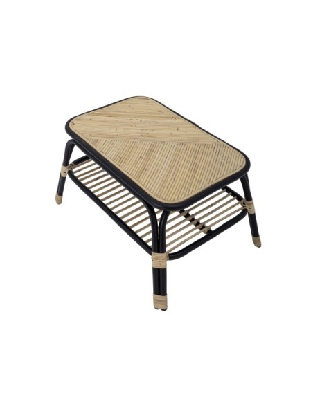 Mesa Auxiliar LOUE, Ratán Natural/Negro - Bloomingville