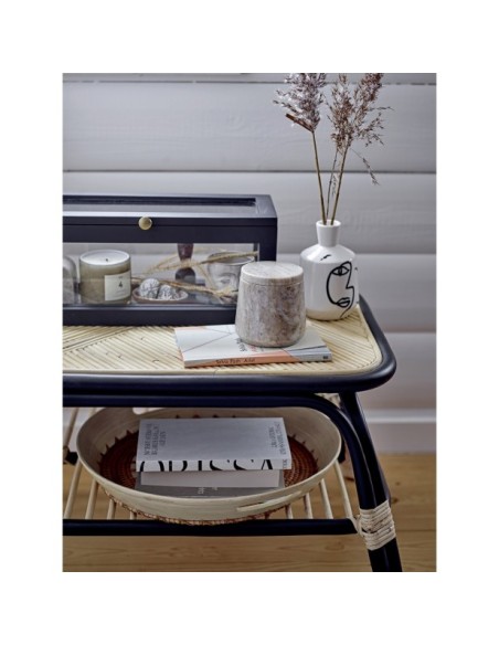 Mesa Auxiliar LOUE, Ratán Natural/Negro - Bloomingville