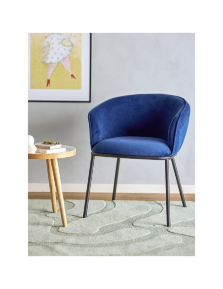 Silla con Brazos CORTONE, Poliéster Reciclado / Azul - Bloomingville