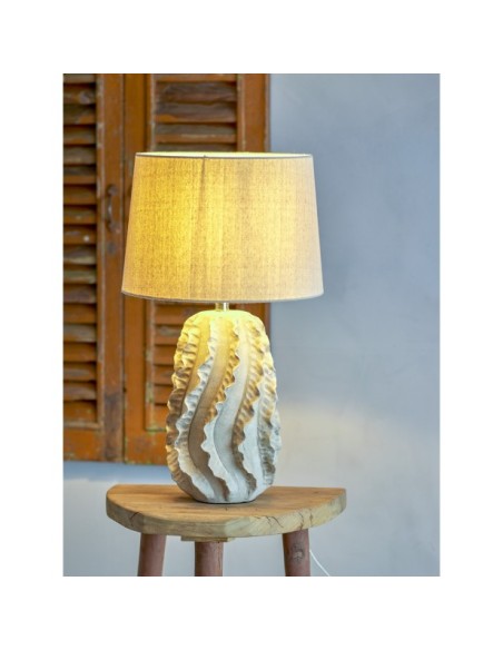 Lámpara de Mesa NATIKA, Cerámica / Lino / Natural - Bloomingville