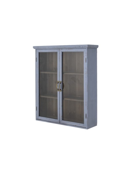 Aparador Vitrina HAZEM, Madera Azul / Cristal - Bloomingville