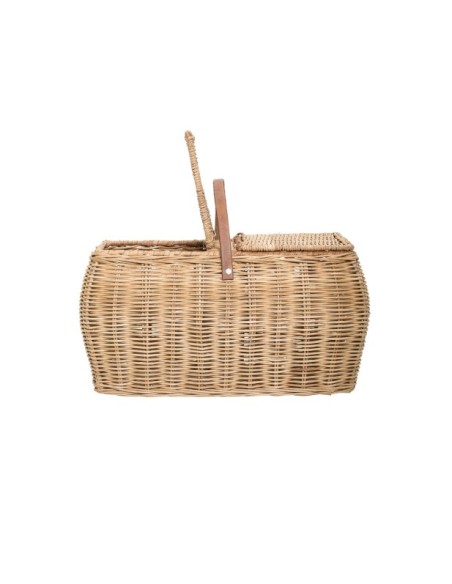 Cesta con Tapa GOR, Ratán Natural - Bloomingville