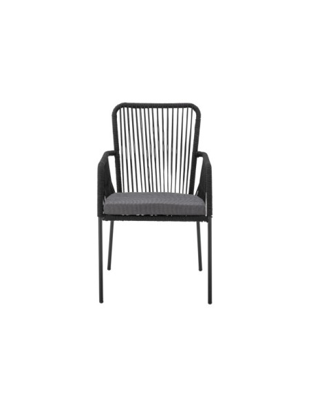 Silla Exterior SANTINO, Metal / Cuerda Negra - Bloomingville; Vackart; 82064100