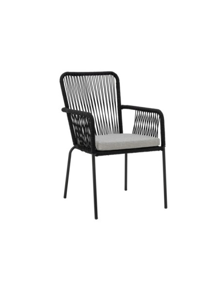 Silla Exterior SANTINO, Metal / Cuerda Negra - Bloomingville
