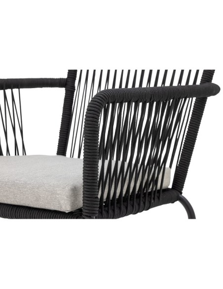 Silla Exterior SANTINO, Metal / Cuerda Negra - Bloomingville
