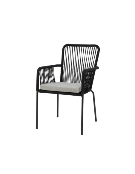 Silla Exterior SANTINO, Metal / Cuerda Negra - Bloomingville