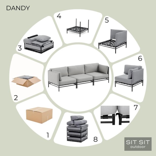"DANDY" SINGLE MODULE -  DARK GRAY -...