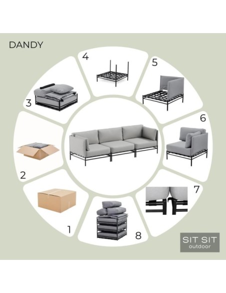 "DANDY" SINGLE MODULE -  DARK GRAY - Sit Sit