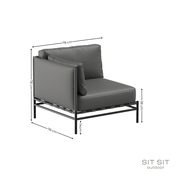 "DANDY" END MODULE -  DARK GRAY - Sit...