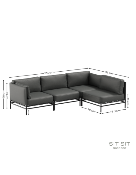 "DANDY" 3 + SINGLE MODULE -  DARK GRAY - Sit Sit