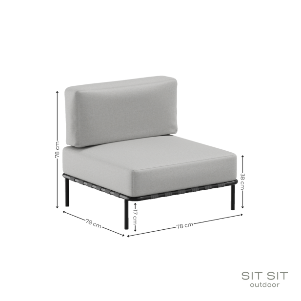 "SALVE" SINGLE MODULE -  GRAY - Sit Sit "SALVE" SINGLE MODULE -  GRAY - Sit Sit