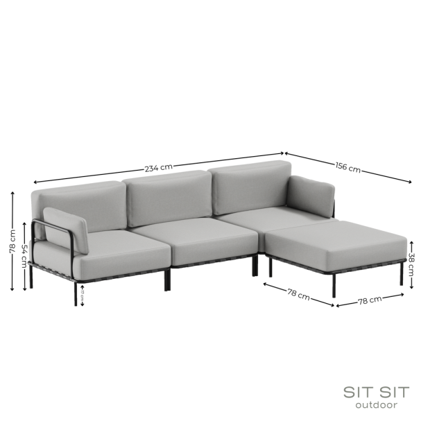"SALVE" 3' + PUF MODULE -  GRAY - Sit... "SALVE" 3' + PUF MODULE -  GRAY - Sit...