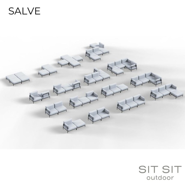 "SALVE" 3' + PUF MODULE -  GRAY - Sit... "SALVE" 3' + PUF MODULE -  GRAY - Sit...