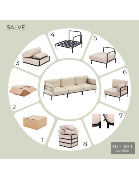 "SALVE" 3' + SINGLE MODULE -  GRAY - Sit Sit