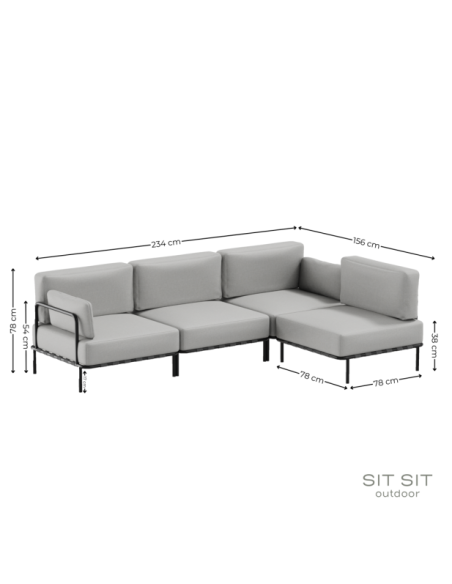 "SALVE" 3' + SINGLE MODULE -  GRAY - Sit Sit