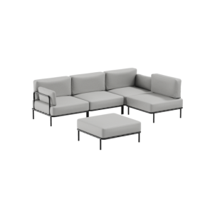 "SALVE" 3' + SINGLE AND PUF MODULE -  GRAY - Sit Sit