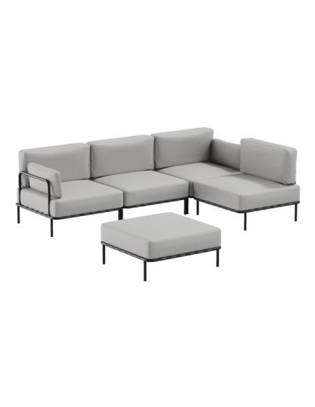 "SALVE" 3' + SINGLE AND PUF MODULE -  GRAY - Sit Sit