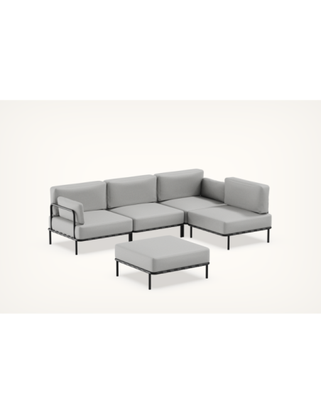 "SALVE" 3' + SINGLE AND PUF MODULE -  GRAY - Sit Sit