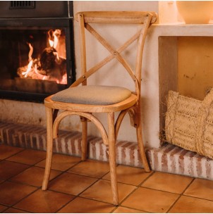 Silla LOTUS, Madera Natural / Textil 2