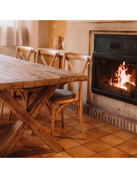 Silla LOTUS, Madera Natural / Textil