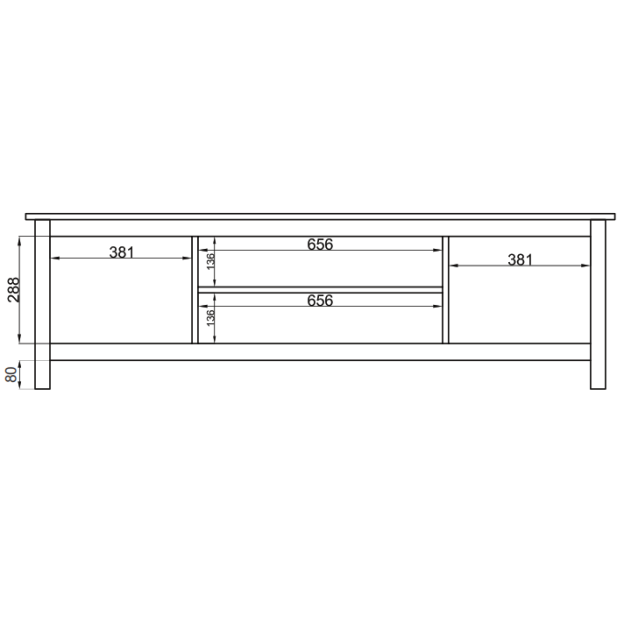 Mueble TV KOSV, Madera Verde / Natural