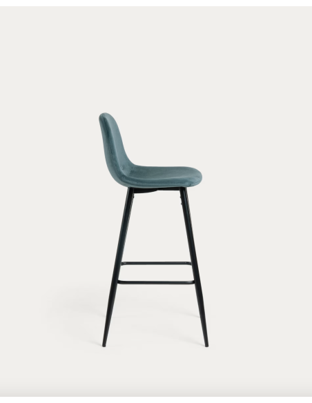 Taburete Nolite terciopelo turquesa altura 65 cm - Kave Home