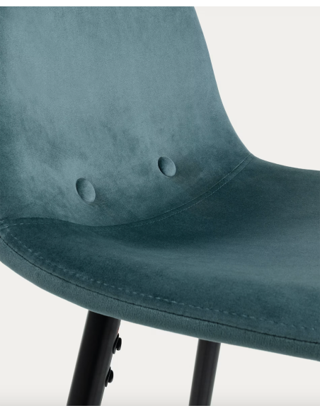 Taburete Nolite terciopelo turquesa altura 65 cm - Kave Home