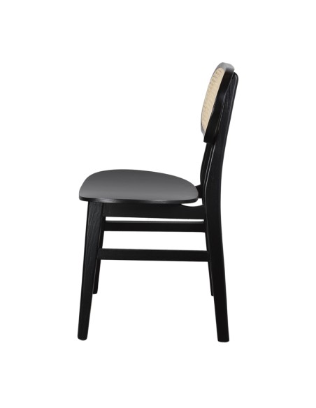 Silla NATALIE, Madera Negra / Ratán