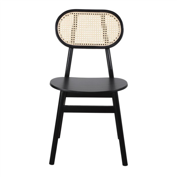 Silla NATALIE, Madera Negra / Ratán