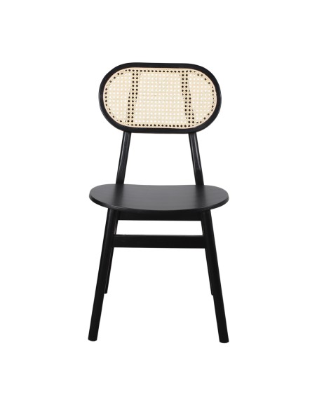Silla NATALIE, Madera Negra / Ratán