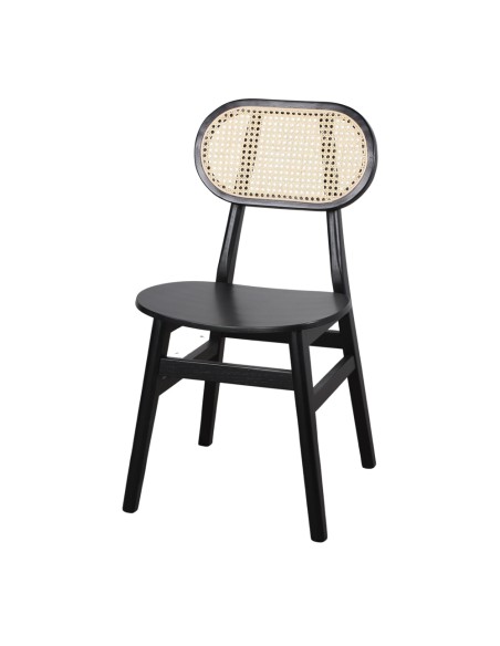 Silla NATALIE, Madera Negra / Ratán - Vackart