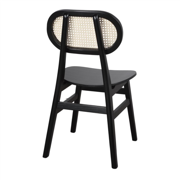 Silla NATALIE, Madera Negra / Ratán