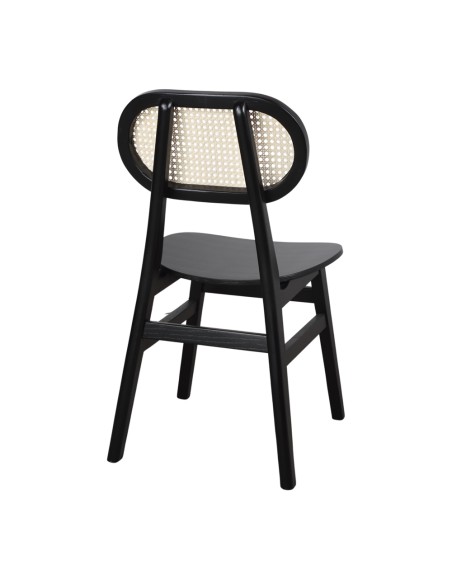 Silla NATALIE, Madera Negra / Ratán