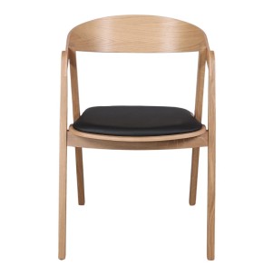 Silla con Brazos FRANKY, Roble Natural / PU Negro - Vackart 2