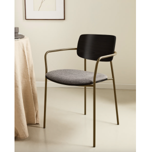 Silla Maureen chapa fresno oscuro/latón- Kave Home. Vackart CC6029KY15 2