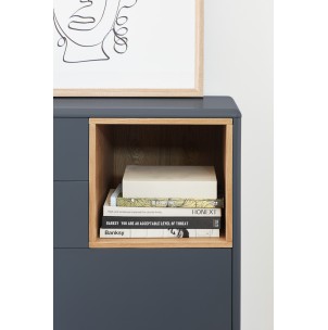 Cómoda CORVO 90x40 cm, DM Gris Antracita / Roble - Teulat 2
