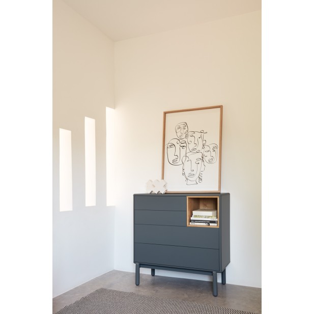 Cómoda CORVO 90x40 cm, DM Gris...