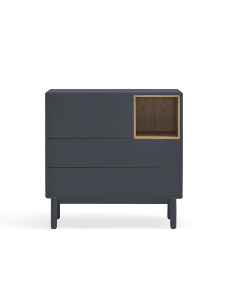 Cómoda CORVO 90x40 cm, DM Gris Antracita / Roble - Teulat