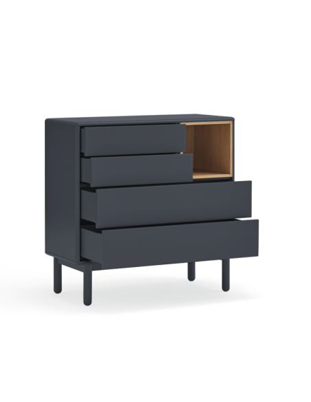 Cómoda CORVO 90x40 cm, DM Gris Antracita / Roble - Teulat