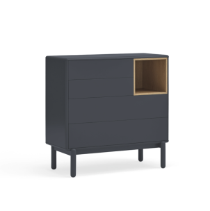 Cómoda CORVO 90x40 cm, DM Gris Antracita / Roble - Teulat