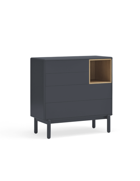Cómoda CORVO 90x40 cm, DM Gris Antracita / Roble - Teulat