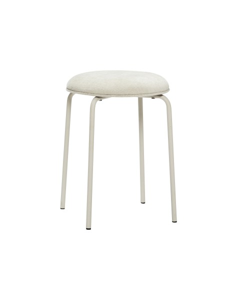Taburete Bajo STACK, Metal / Textil Gris - Hübsch
