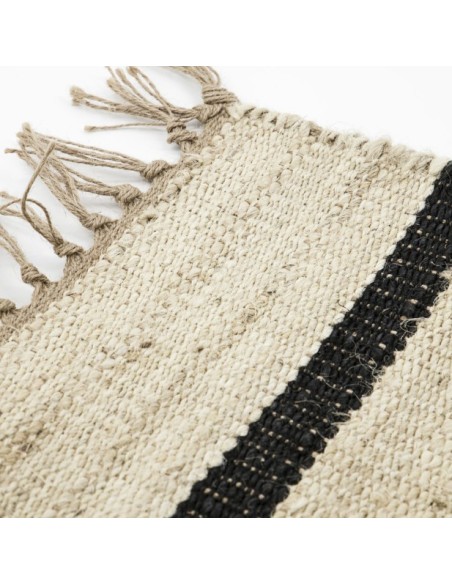 Alfombra HDSIMA 200x90 cm, Yute Negro / Natural - House Doctor