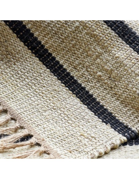 Alfombra HDSIMA 140x70 cm, Yute Negro / Natural - House Doctor