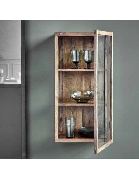 Vitrina HDMONTRE 40x80 cm, Mango Marrón Antiguo / Cristal - House Doctor