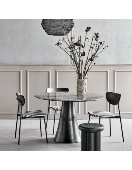 Mesa HDGAYA Ø120 cm de Comedor, Mármol Marrón - House Doctor