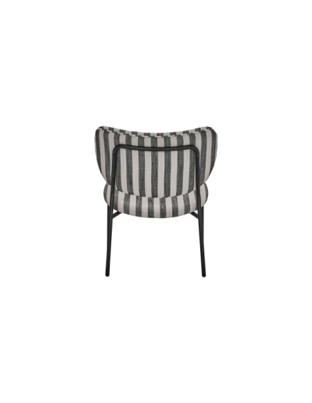 Sillón HDLONGA, Metal / Textil Negro / Blanco Roto - House Doctor